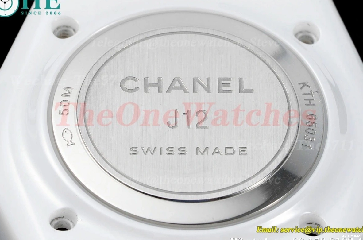 Swiss J12 Cer 33mm Ceramic Dia Dial White Quartz XF Ladies 0514